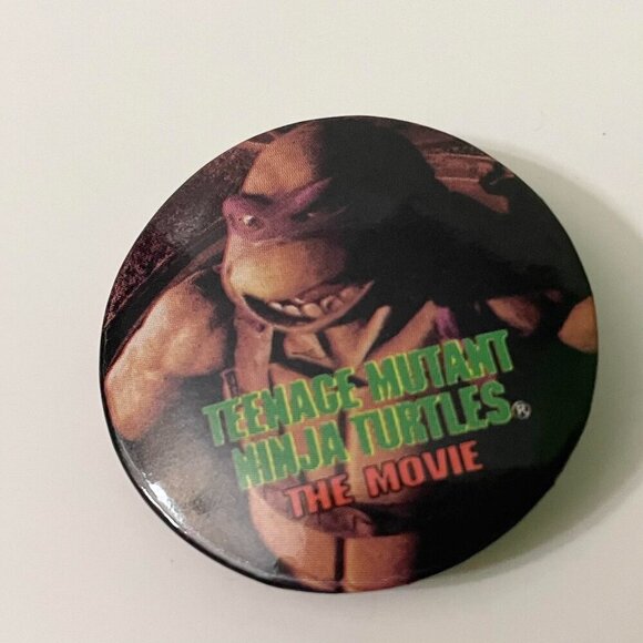 Vintage 1990 Lot of 6 TMNT Ninja Turtles Buttons 1.25 Inch - Picture 3 of 16
